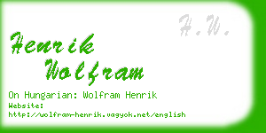 henrik wolfram business card